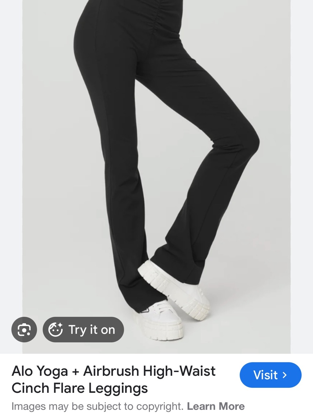 ALO Yoga Black High-Waist Cinch Flare Leggings